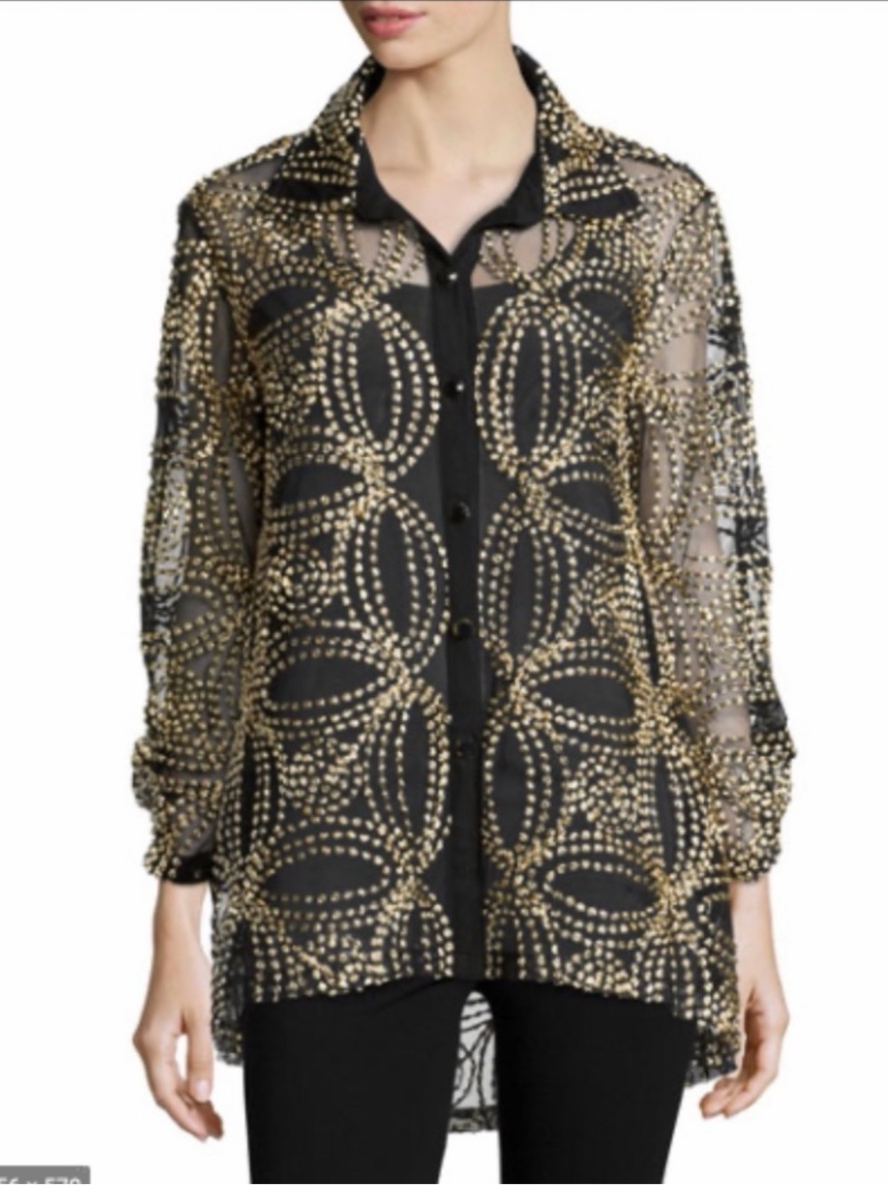 Berek Embroidered Seeds Of Gold Mesh Jacket